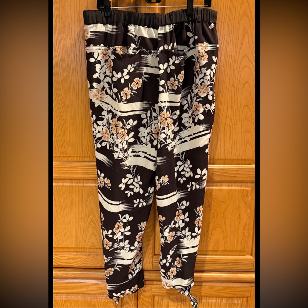 Anthropologie Elevenses Floral Joggers Pants Size Large - Picture 2 of 8